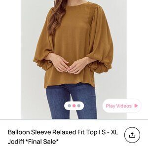 Balloon sleeve Jodifil top XL NWT